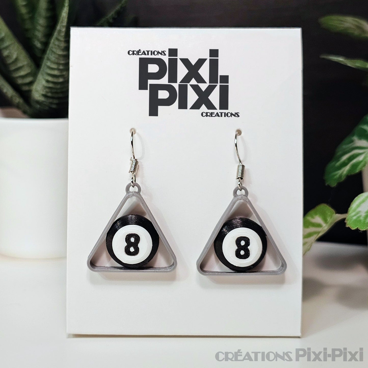 Boucles d'oreilles ✨ Boule-(8)- Gris