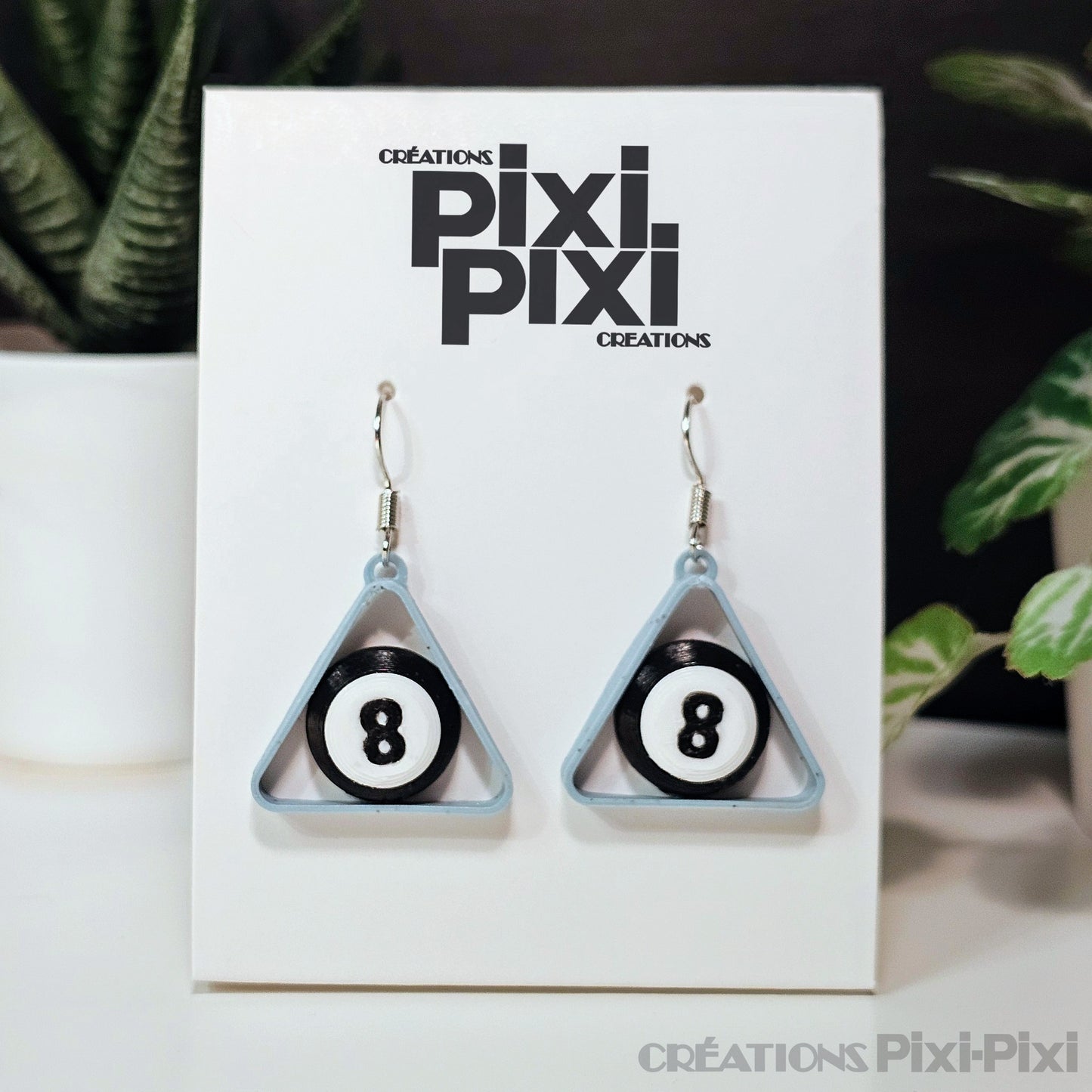 Boucles d'oreilles ✨ Boule-(8)- Effet Roche - Bleu