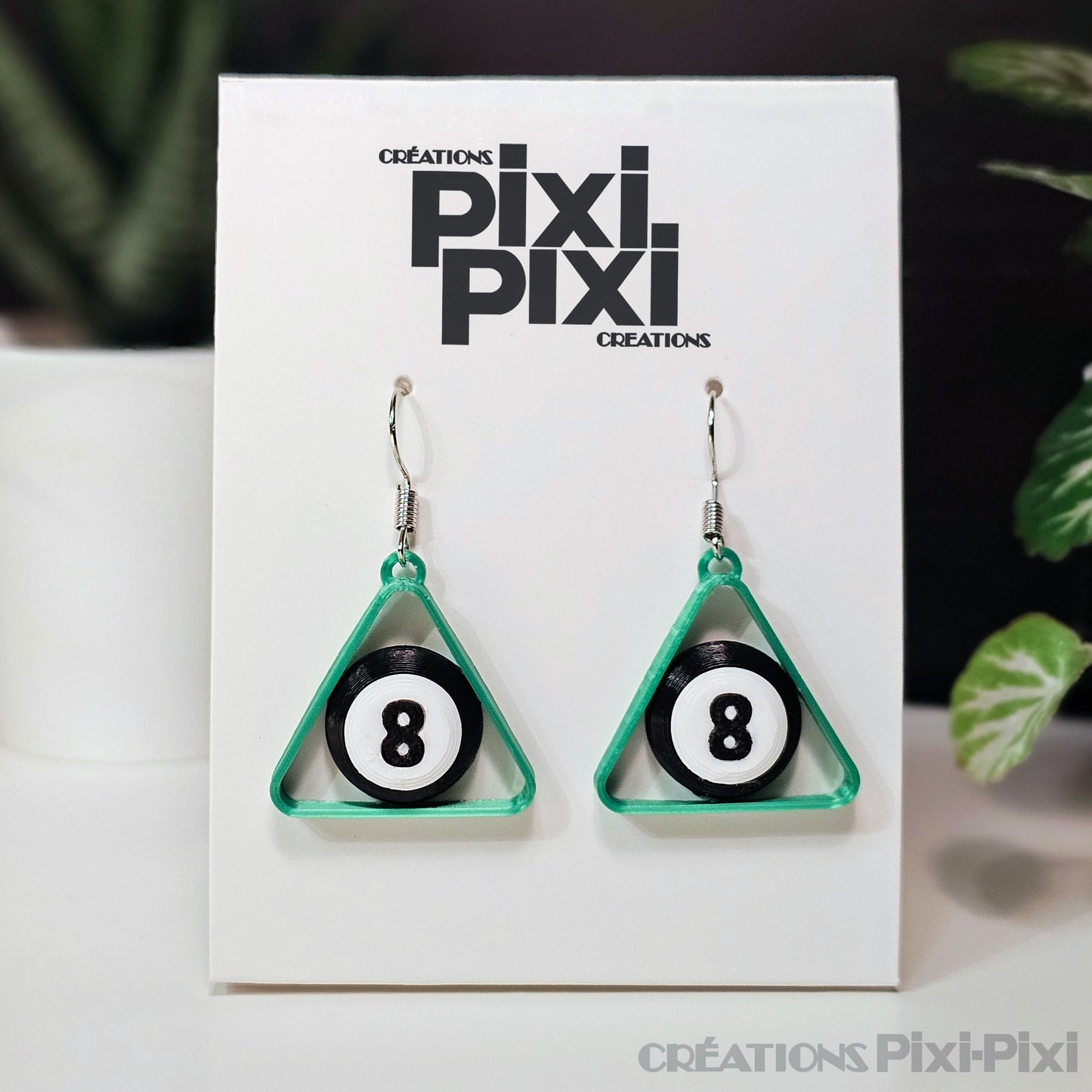 Boucles d'oreilles ✨ Boule-(8)- Satiné Vert