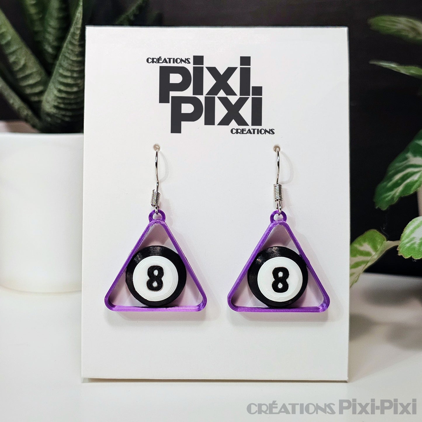 Boucles d'oreilles ✨ Boule-(8)- Satiné Mauve