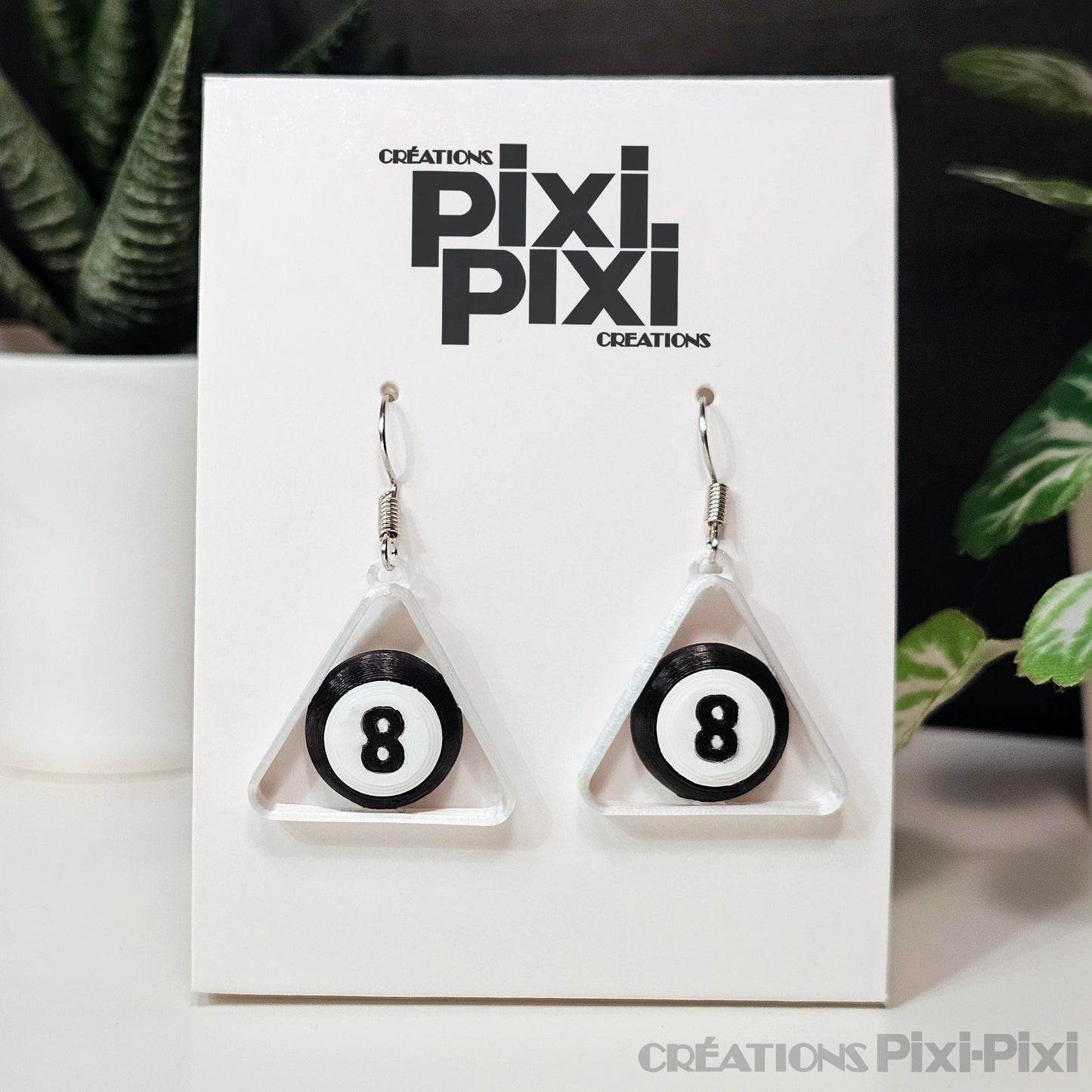 Boucles d'oreilles ✨ Boule-(8)- Satiné Blanc