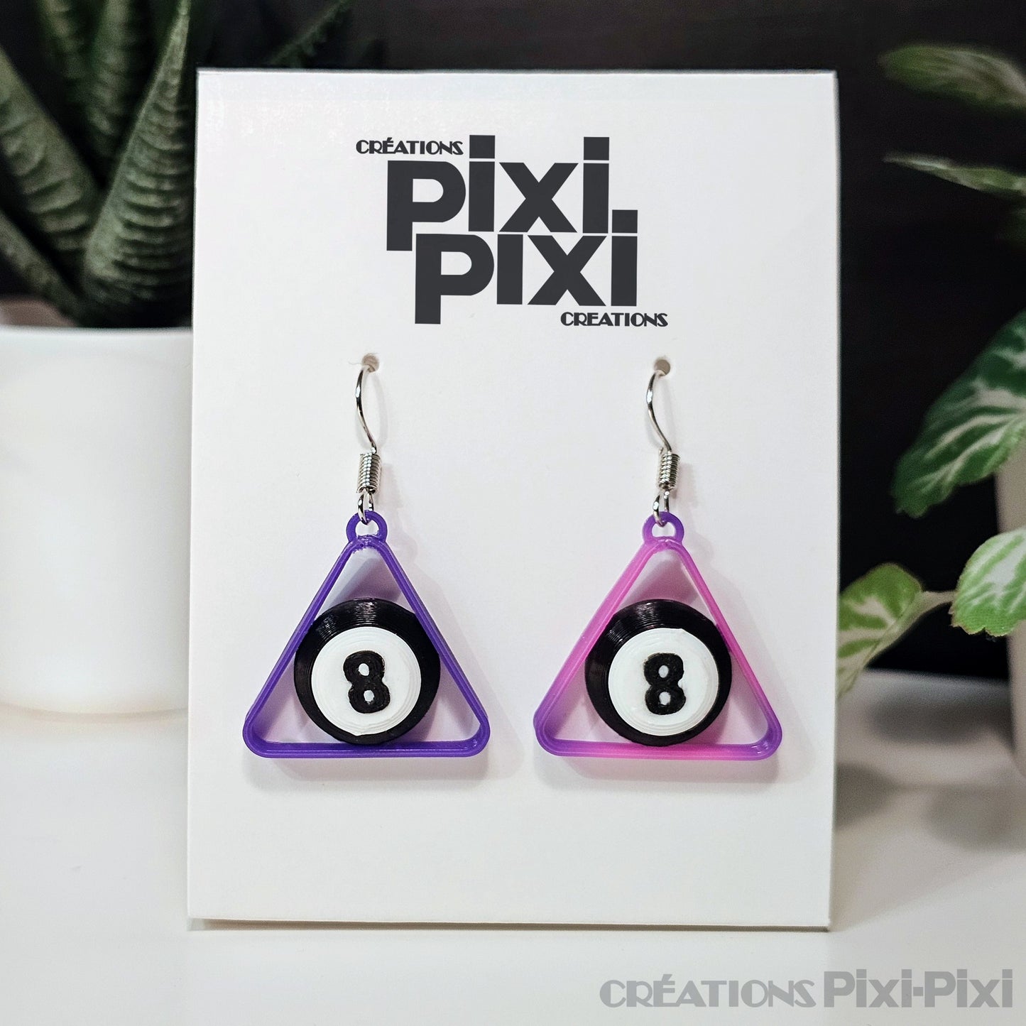 Boucles d'oreilles ✨ Boule-(8)- Mauve/Rose (Thermique 31 degré C)