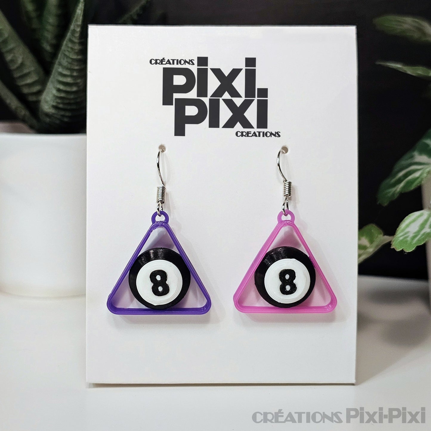 Boucles d'oreilles ✨ Boule-(8)- Mauve/Rose (Thermique 31 degré C)