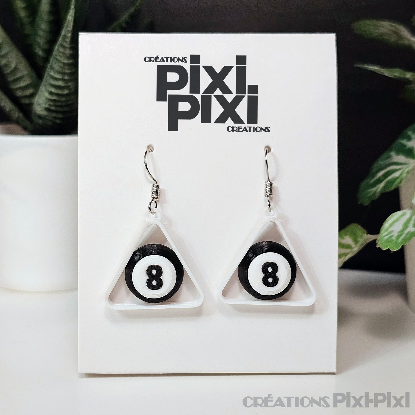 Boucles d'oreilles ✨ Boule-(8)- Blanc